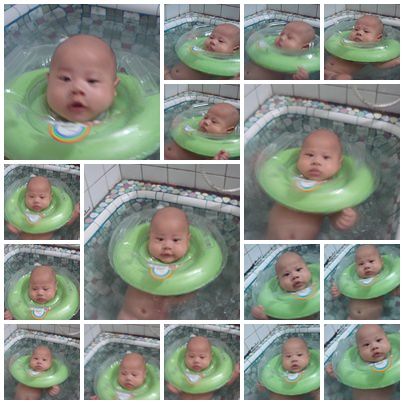 3m27d 第一次的游泳（曼波魚脖圈）