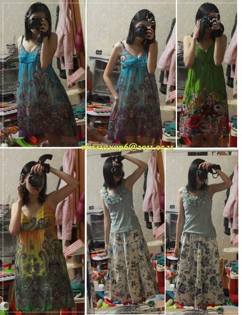 ２０１１.０６.０１夏天新買花花裙加新的連身鏡