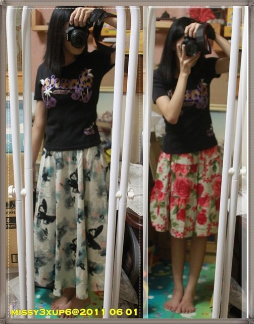 ２０１１.０６.０１夏天新買花花裙加新的連身鏡