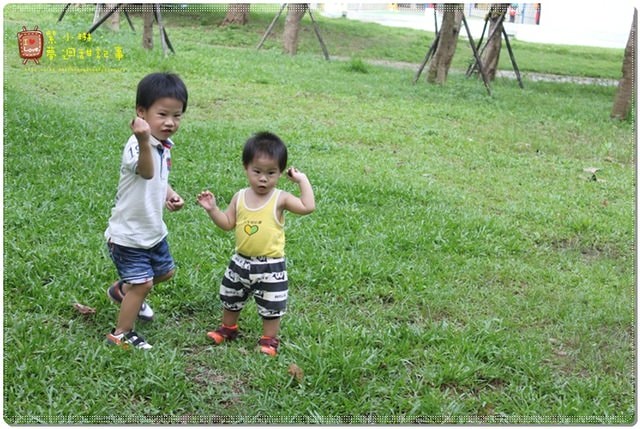 新竹動物園，草地散步去~桓3y2M愷1y6m
