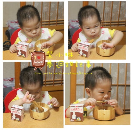 試用la-boos竹製餐具，和風花鳥兒童餐具組